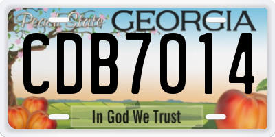 GA license plate CDB7014