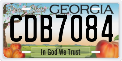 GA license plate CDB7084