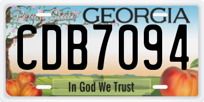 GA license plate CDB7094