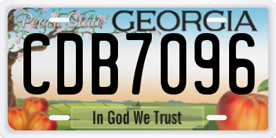 GA license plate CDB7096