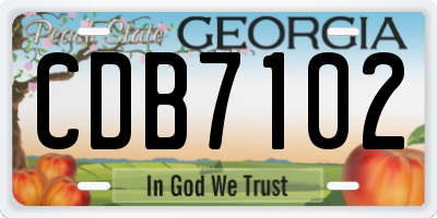 GA license plate CDB7102