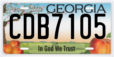 GA license plate CDB7105