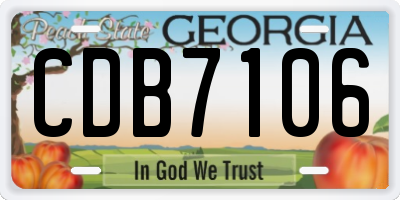 GA license plate CDB7106