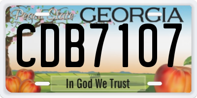 GA license plate CDB7107