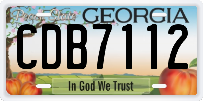 GA license plate CDB7112