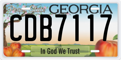 GA license plate CDB7117