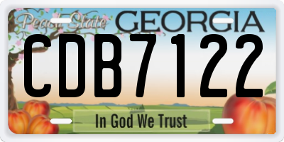 GA license plate CDB7122
