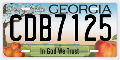 GA license plate CDB7125