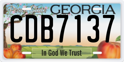 GA license plate CDB7137