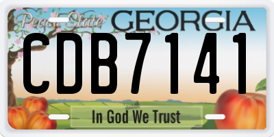 GA license plate CDB7141