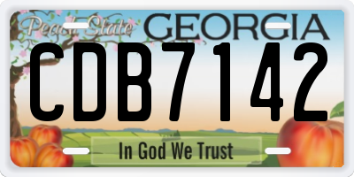 GA license plate CDB7142