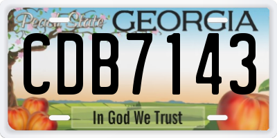 GA license plate CDB7143