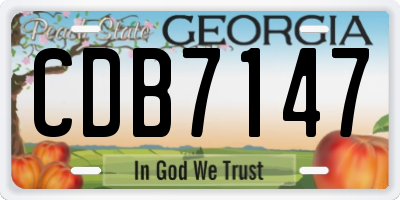 GA license plate CDB7147