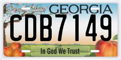 GA license plate CDB7149