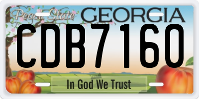 GA license plate CDB7160