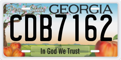 GA license plate CDB7162