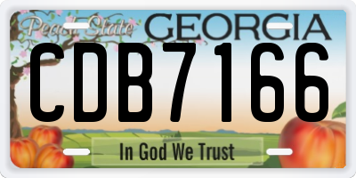 GA license plate CDB7166