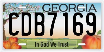 GA license plate CDB7169