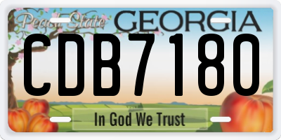GA license plate CDB7180
