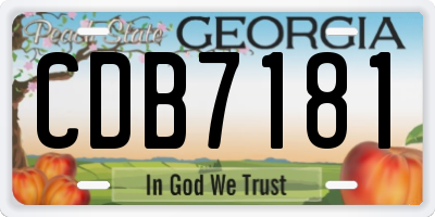 GA license plate CDB7181