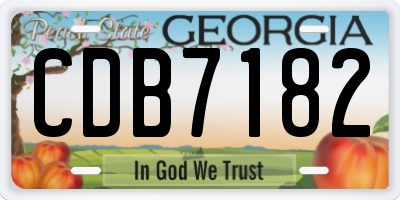 GA license plate CDB7182
