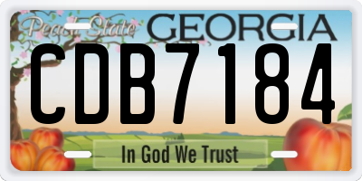 GA license plate CDB7184