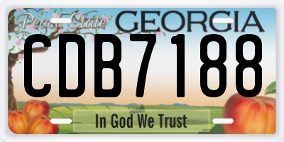 GA license plate CDB7188