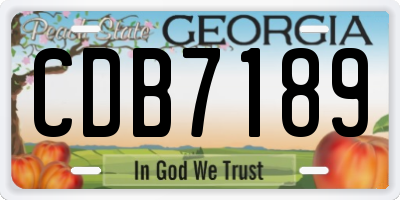 GA license plate CDB7189