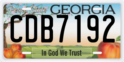 GA license plate CDB7192