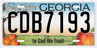 GA license plate CDB7193