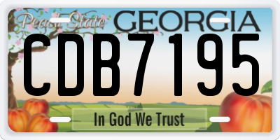 GA license plate CDB7195