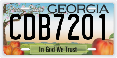 GA license plate CDB7201