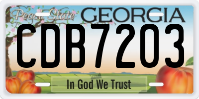 GA license plate CDB7203