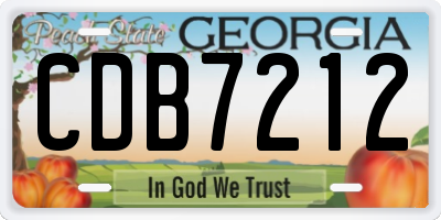 GA license plate CDB7212