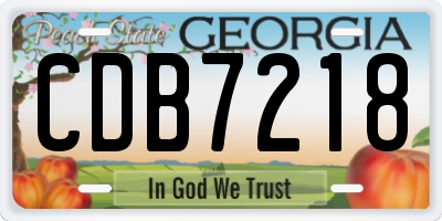 GA license plate CDB7218