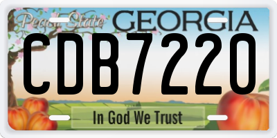 GA license plate CDB7220