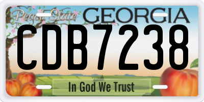 GA license plate CDB7238