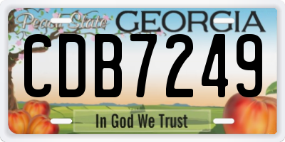 GA license plate CDB7249