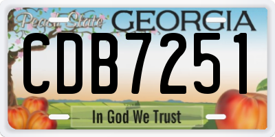 GA license plate CDB7251