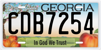 GA license plate CDB7254