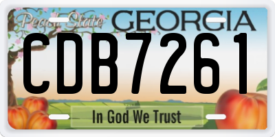 GA license plate CDB7261