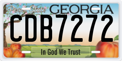 GA license plate CDB7272