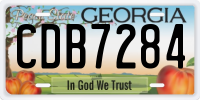 GA license plate CDB7284