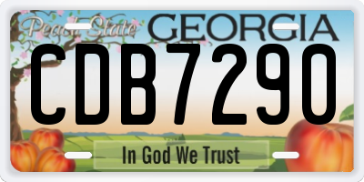 GA license plate CDB7290