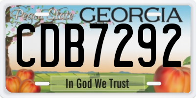 GA license plate CDB7292