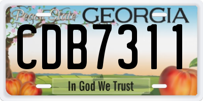 GA license plate CDB7311