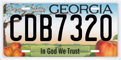 GA license plate CDB7320