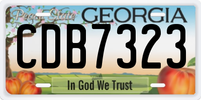 GA license plate CDB7323