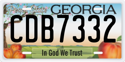 GA license plate CDB7332