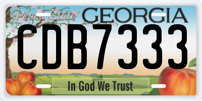 GA license plate CDB7333